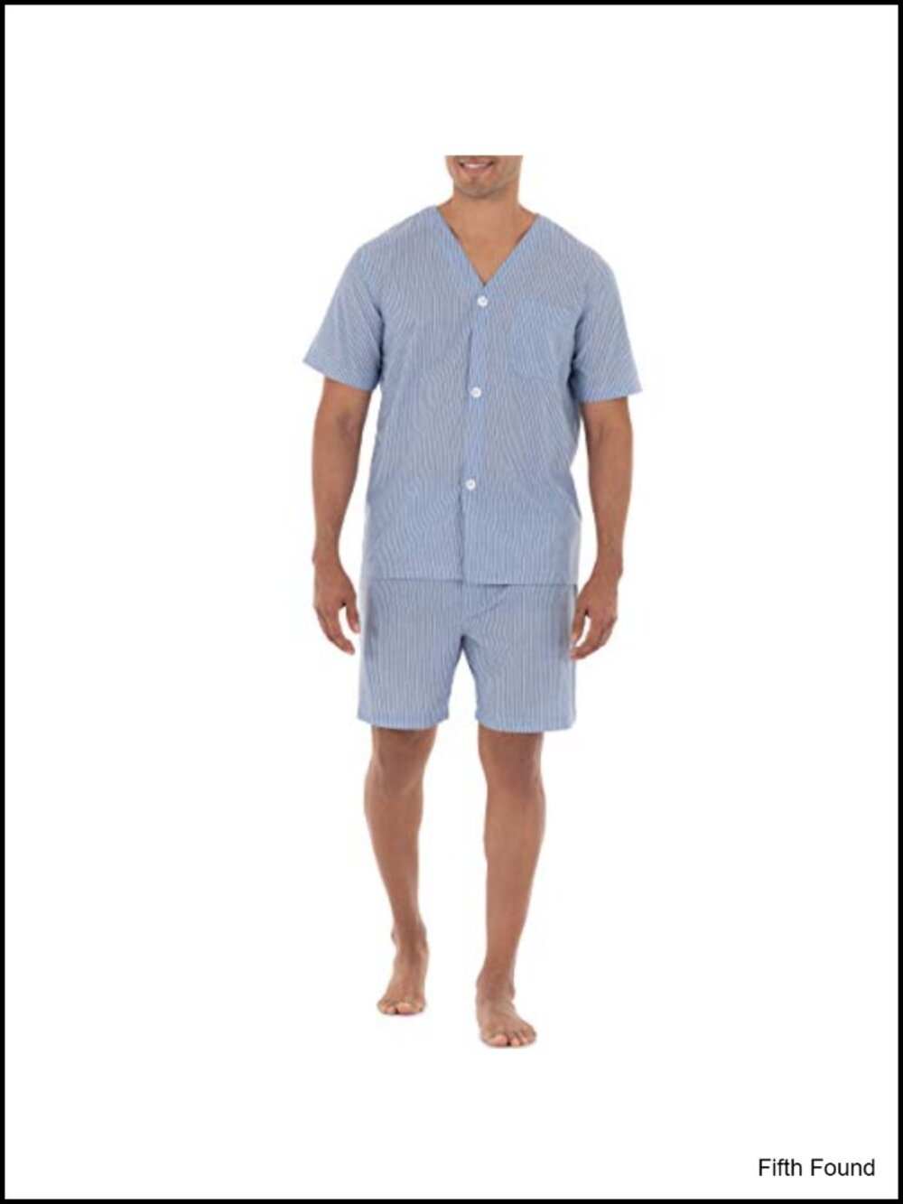Men's Broadcloth Short Sleeve Pajama Set with Adjustable Waistband